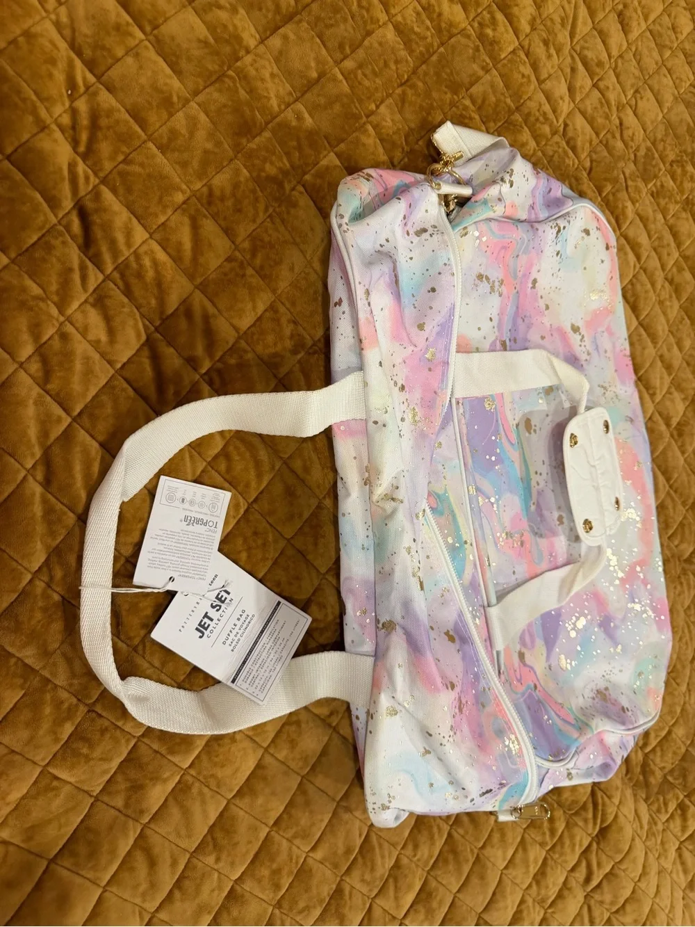 Pastel Marble Print Weekender Duffel Bag